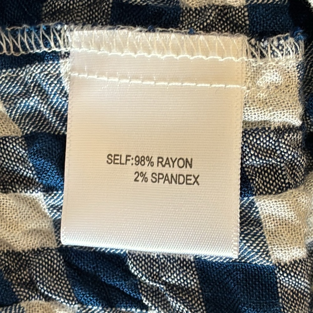 Jane and Delancey Navy and White Gingham Button-Down Shirt - Picture 8 of 10
